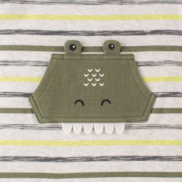 KIDS HEADQUARTERS Alligator 3-piece Romper Set: Sizes 6M, 9M, 12M, 18M - Picture 3 of 7